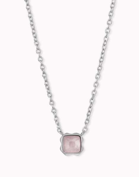 Coeur de Lion Silver Necklace Rose Quartz - October